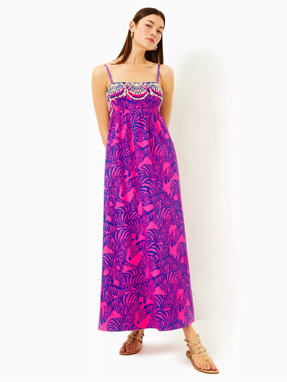NWOT Lilly Pulitzer Hot Pink and Blue Printed Dress